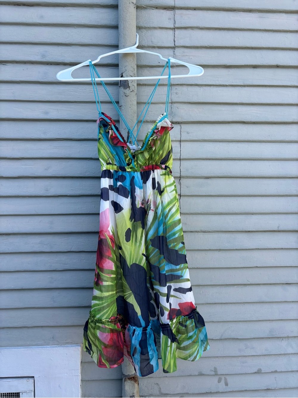 Hollister Girls Tropical Print One-Piece in Green, Blue, Navy and Pink